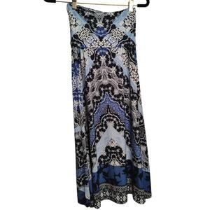 INC International Concepts fold over maxi skirt floral lace print XS boho